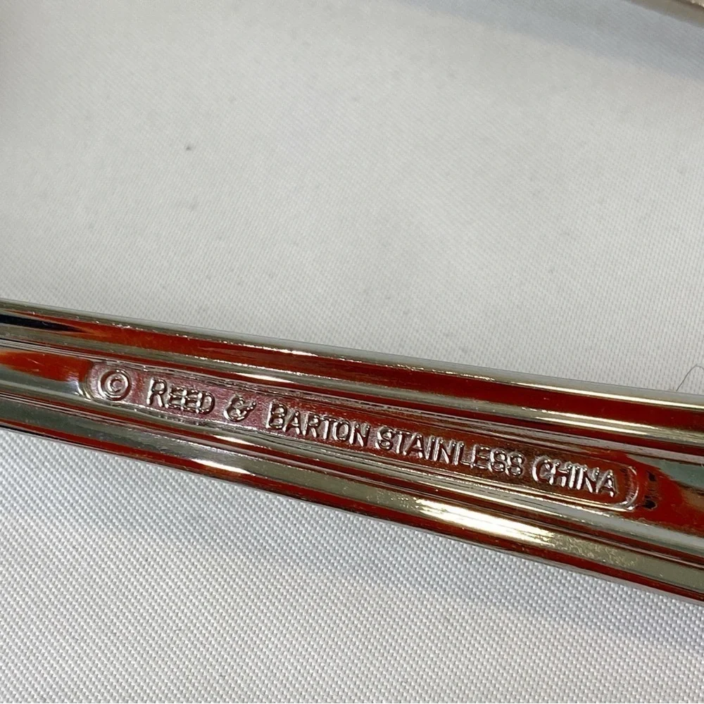 Reed & Barton Brookshire Stainless Steel Slotted Serving Spoon And Berry Spoon